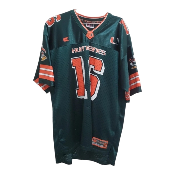 Rare Vintage Miami Hurricanes Canes Football jersey Colosseum Size L - Picture 6 of 7